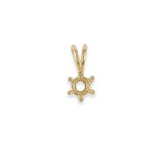 PENDENTIF SOLITAIRE OR J. CHATON FIL 3,8 MM