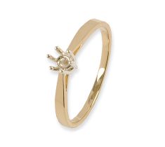 BAGUE SOLITAIRE OR J.18 CT. CHATON BLANC 0,08 CT