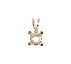 PENDENTIF SOLITAIRE FIL OR BLANC 18 CT. 3,2 MM