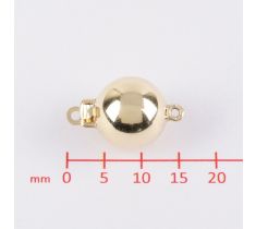 FERMOIR BOULE OR JAUNE 14 CT. 10,0 MM