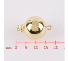 FERMOIR BOULE OR JAUNE 14 CT. 12,0 MM