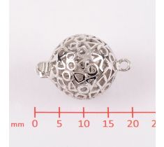 FERMOIR BOULE ARGENT AJOURE 14 MM