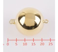 FERMOIR BOULE OR JAUNE 14 CT. 17 MM