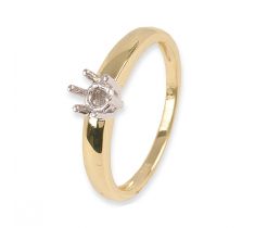 Solitairring met draadchaton 0.25 crt ringmaat ± 17.5 - 14 karaat bicolor