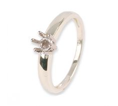 Solitairring met chaton 0.10 crt ringmaat ± 17.5 - 14 karaat witgoud