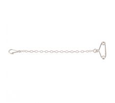 Veiligheidsspeld klein 14.0 mm met gourmet collier 6.5 cm zilver