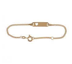 Plaat armband gourmet met hart lengte 12/14 cm 14 karaat geelgoud