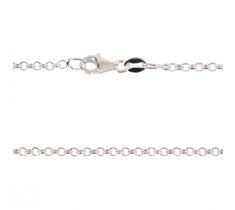 Jasseron collier geslepen 2.1 mm lengte 50.0 cm zilver