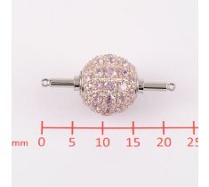 Wisselsluiting 10.0 mm met rose zirconia zilver